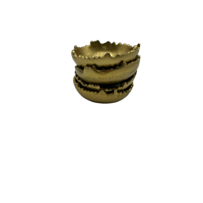 Round Torn Edge Bowl - Gold