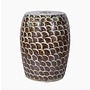 Rustic Brown Fish Scale Porcelain Garden Stool