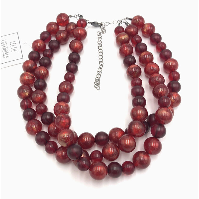 Ruby Red Luster Morgan Necklace