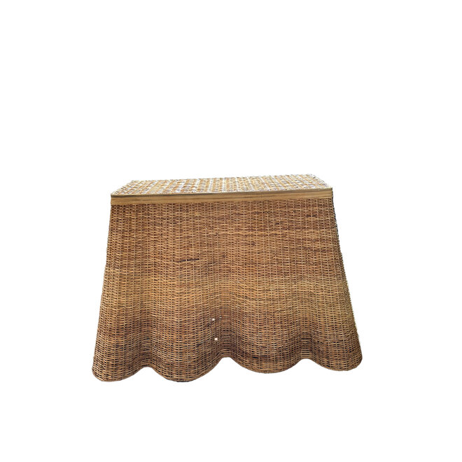 Scalloped Wicker Console Table