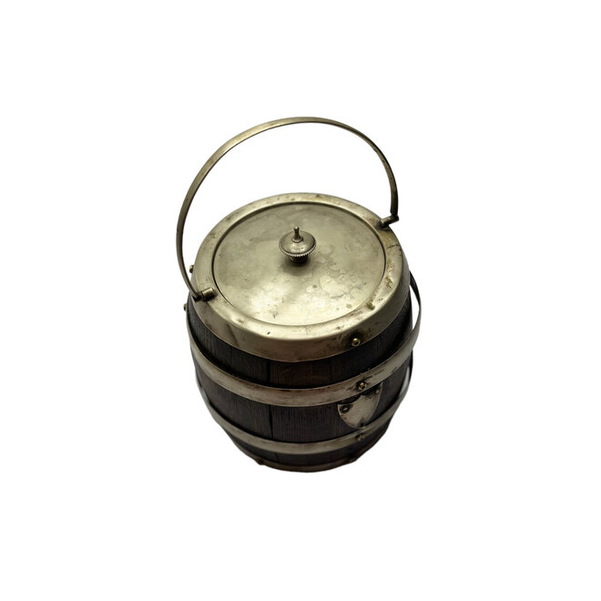 Antique English Lidded Oak Biscuit