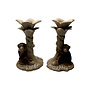 Pair of Vintage Candlesticks - Monkey in Palm Tree