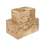 Set of 2 Burl Wood Boxes