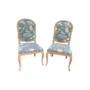 Pair of Custom Chairs covered in GP&J "Rockbird Teal"