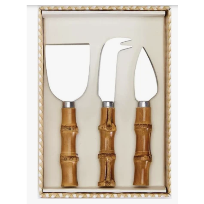 Two's Company Bamboo Cheese Knives - Set of 3