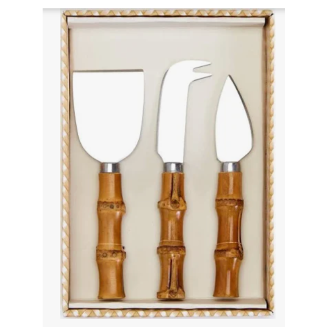 Two's Company Bamboo Cheese Knives - Set of 3