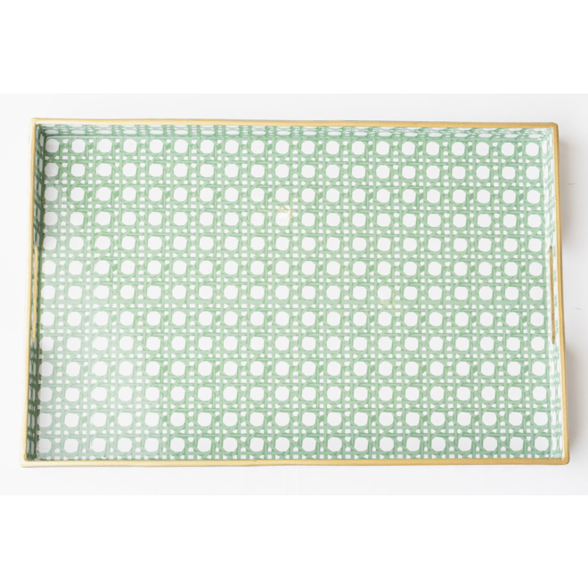 Green Cane Rectangular Tray