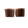 Pair of Custom Kravet Couture Striped Ottomans