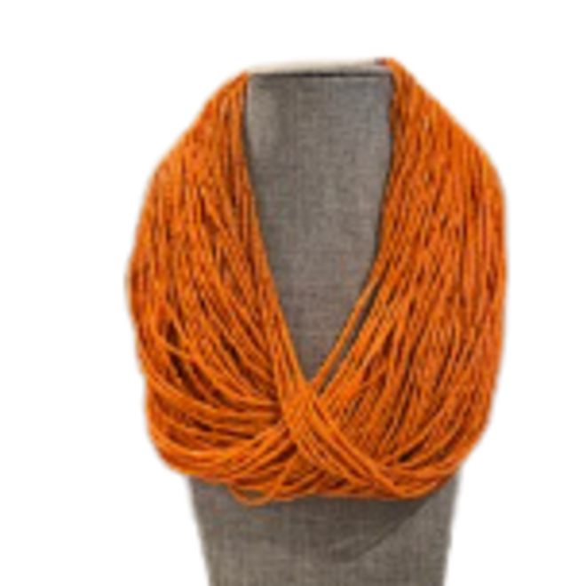 Vintage 84 Strand Tribal Necklace with Orange Glass Beads
