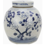 Chinoiserie Floral Flat Top Jar
