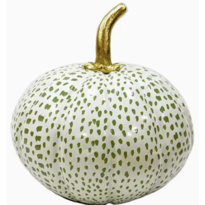 Green Chinoiserie Tole Pumpkin SM