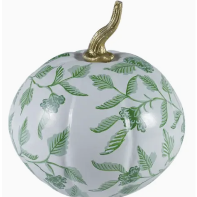 Green Leaf Tole Pumpkin SM
