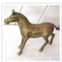 Vintage Solid Brass Zebra Figurine
