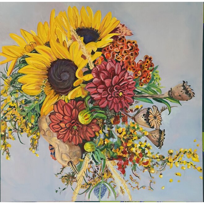 "Sunflower Bouquet on Lilac"  Kim Druker Stockwell