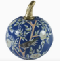 Extra Small Blue Chinoiserie Tole Pumpkin