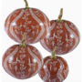 Extra Small Rusty Red Tole Pumpkin with White Floral & Vine