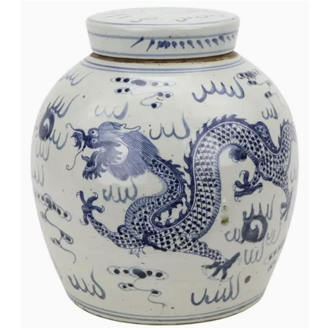Mid Size Dragon Flat Top Jar