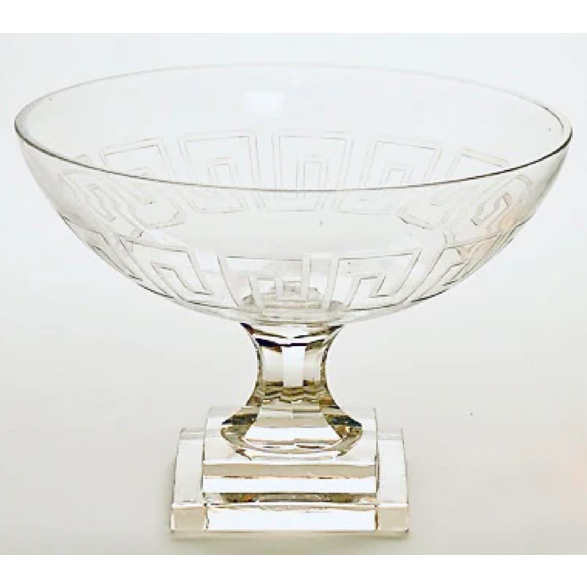 Small Clear Greek Key Bowl