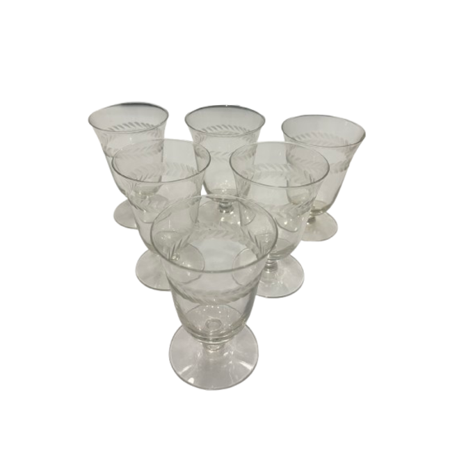 Set of 6 Etched Juice Glasses