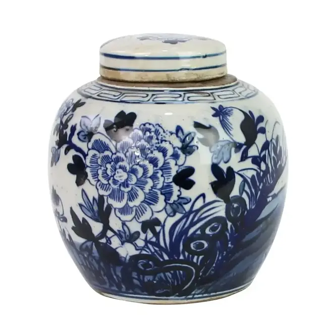 Blue and White Mini Jar Flower Blossom