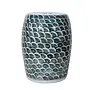 Rustic Blue Fish Scale Porcelain Garden Stool