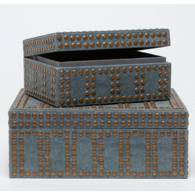 Pair of Canvas Nailhead Box