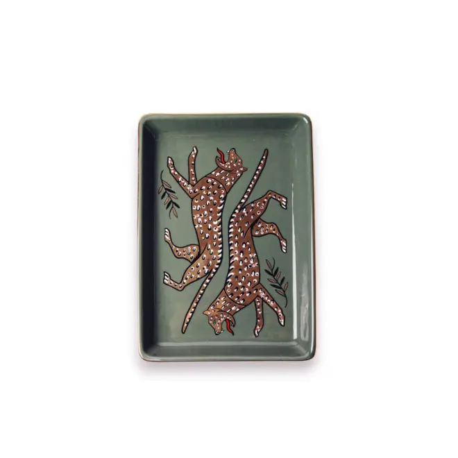 Duo Leopard Ceramic Tray