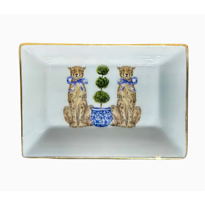 Chinoiserie Leopard Trinket Tray