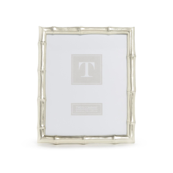 Large Silver Faux Bamboo Frame