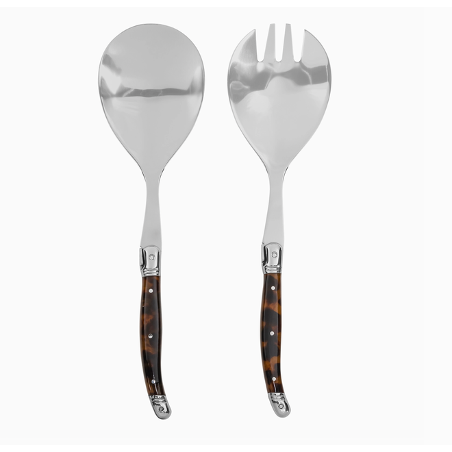 Laguiole Connoisseur Tortoise Shell Salad Servers