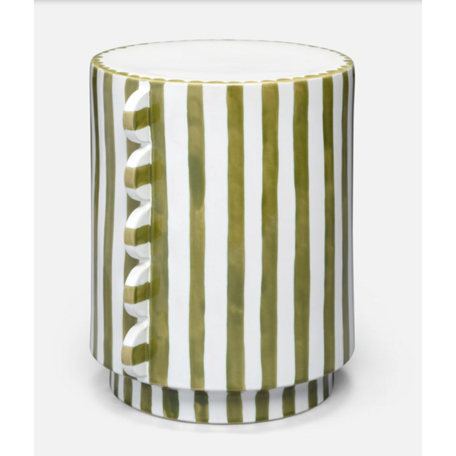 Betsy Stool in White and Olive Green