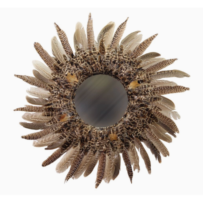 Pheasant Feather Mirror