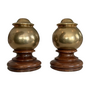 Vintage Sarreid Brass and Woof Finial Bookends