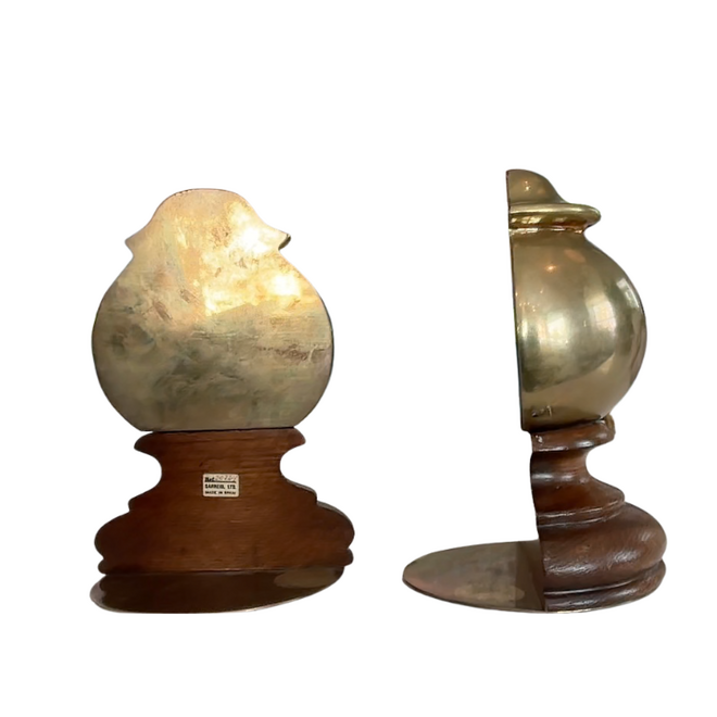 Vintage Sarreid Brass and Woof Finial Bookends