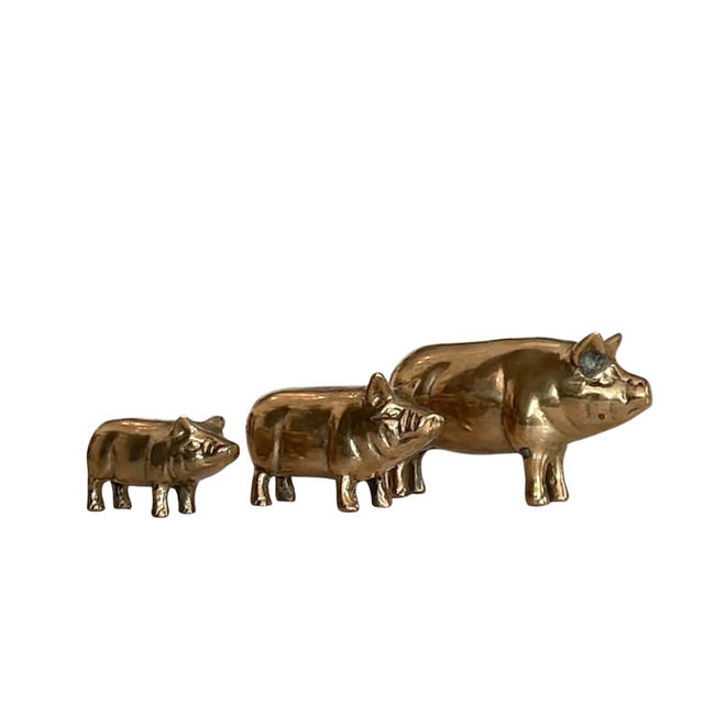 Vintage Brass Pig Trio