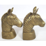 Vintage Brass Zebra Head Bookends
