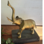 EHD-LARGE VINTAGE BRASS ELEPHANT - 9 1/4" TALL
