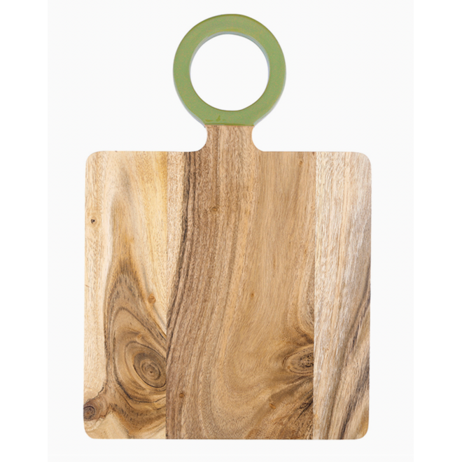 Green Enamel Handle Wood Board