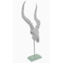 White Kudu Skull Double Step Glass Base