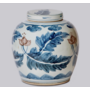 Floral Red, Blue, and White Porcelain Jar
