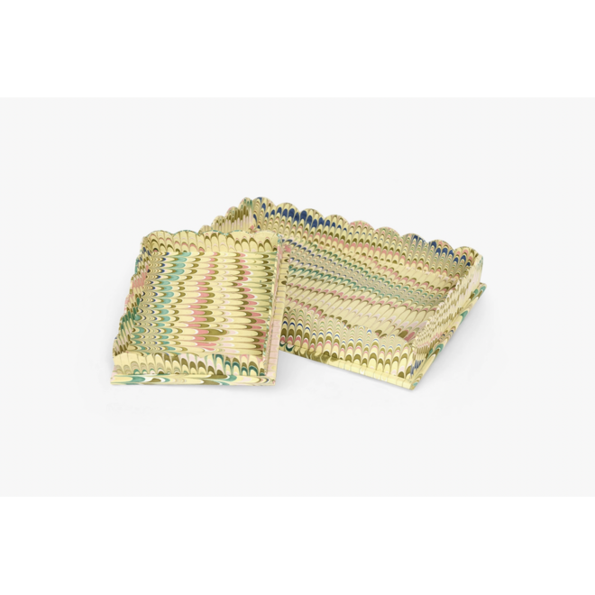 Scalloped Tray Set
