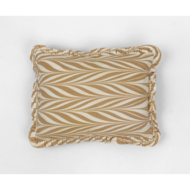 Hand Marbled Cotton Ruffled in Soybean