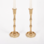 Pair of Gold Bamboo Candlesticks - Small