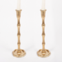 Pair of Gold Bamboo Candlesticks - Large