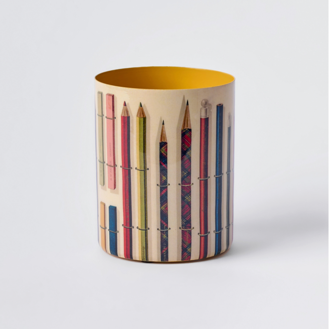 Vintage Pencils & Chalks Enamel Everything Pot