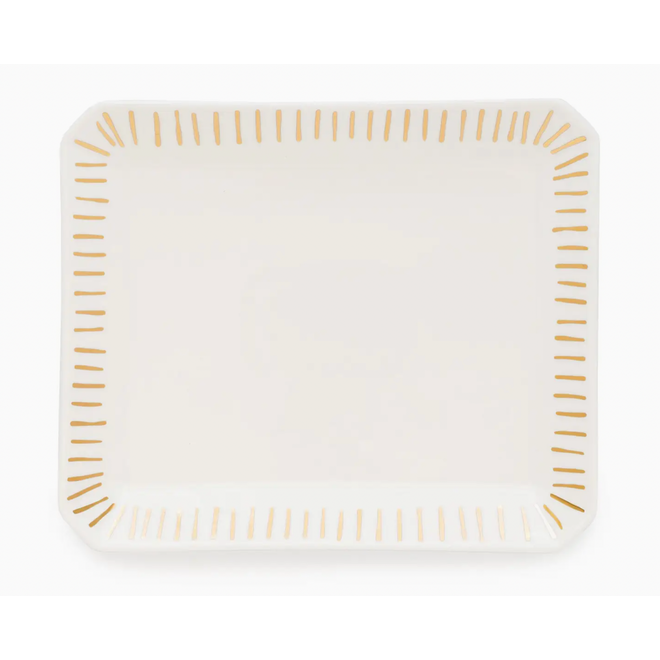Large Trinket Tray with Ticking Stripe