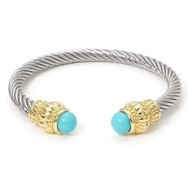 Turquoise Cable Cuff Bracelet