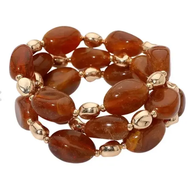 Tortoise & Gold Stretch Bracelet