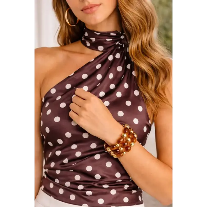 Tortoise & Gold Stretch Bracelet