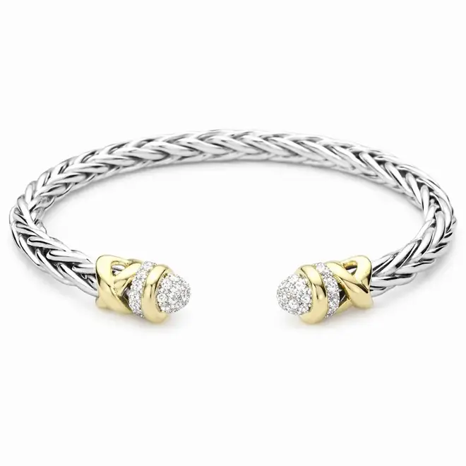 14KT Gold Plated CZ Cuff Bracelet